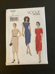 9355 VOGUE EASY OFF SHOULDER ASYMMETRIC DRAPE OR NOT DRESS PATTERN NEW 14-22 or v1742 6-14 New